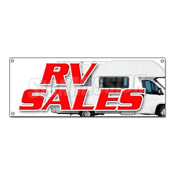 RV SALES BANNER SIGN new used reconditioned motorhome financing sale